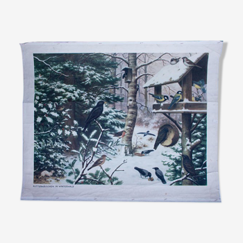 "Bird in winter House" poster print Offset1964