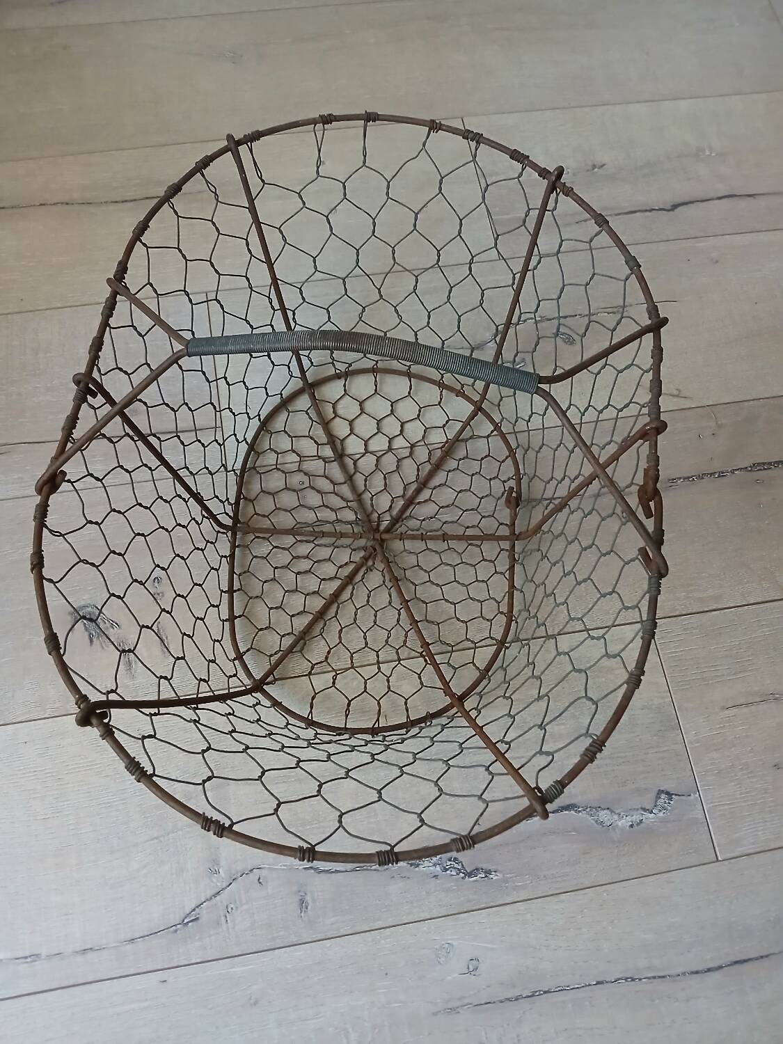 Antique metal basket + wire
