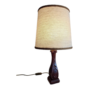Lampe pied en bois avec abat-jour