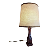 Wooden foot lamp with conical shade