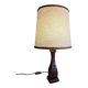 Wooden foot lamp with conical shade