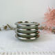 4 vintage glass coasters in glass and silver metal Leonard Silverplate style