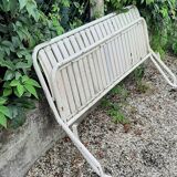 Metal and wood outdoor bench