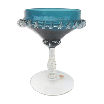 Coupe vintage sur pied en verre, italie