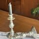 Pair of silver-plated candlesticks, silversmith Meurgey in Paris.
