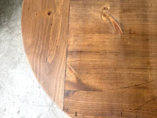 Round brutalist coffee table from the 1950s.