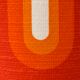 Orange opaline serpentine table lamp and vintage fabric