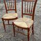 4 chaises paillées Louis-Philippe en bois fruitier