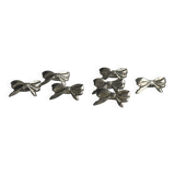 6 silver metal napkin rings