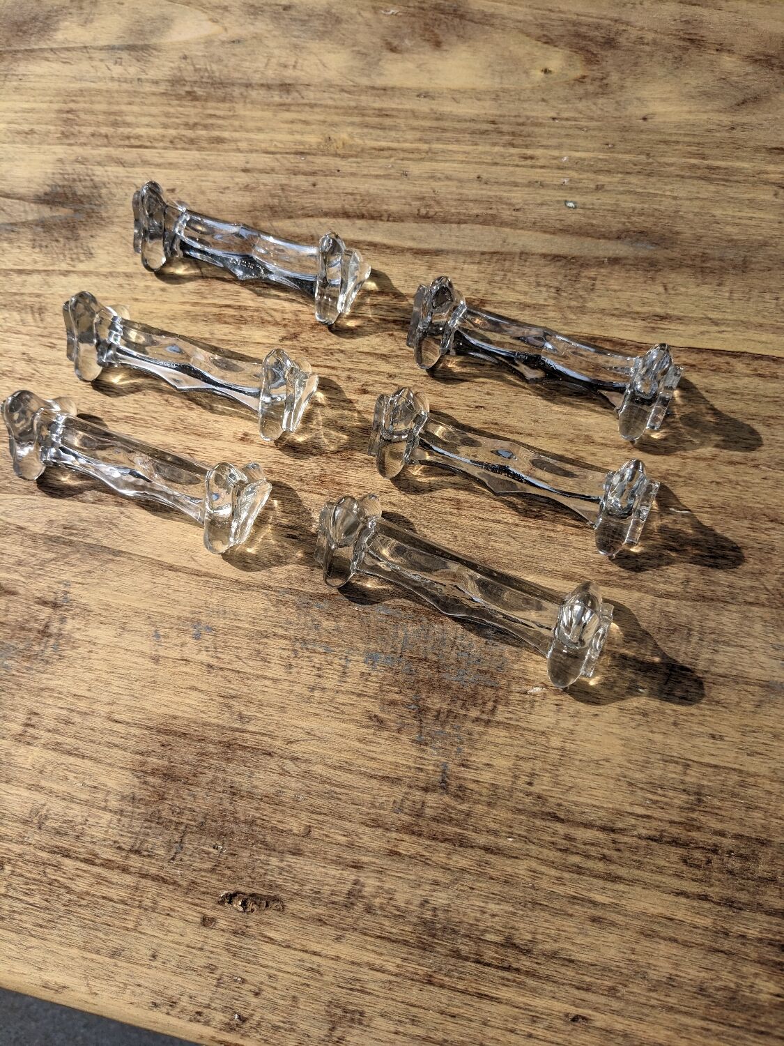 Set of 6 crystal knife holder
