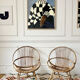 Pair of vintage rattan armchairs