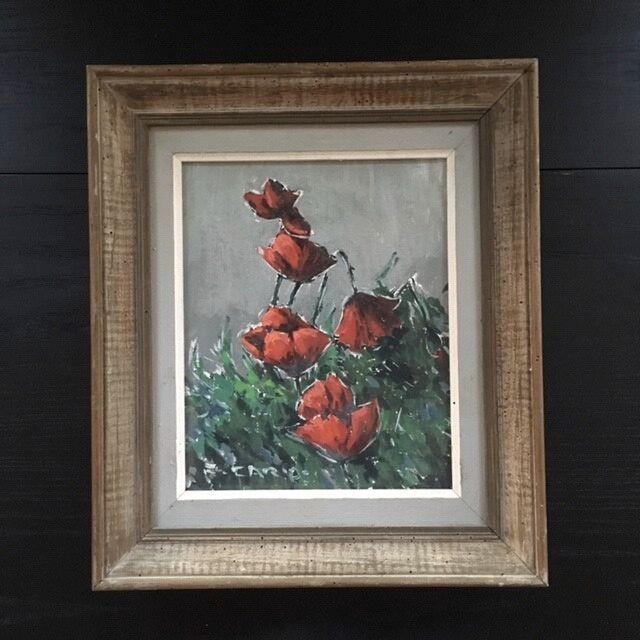 Tableau bouquet de coquelicots