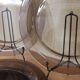 Set of 6 flat plates in smoked brown glass Vereco 70'S Vintage