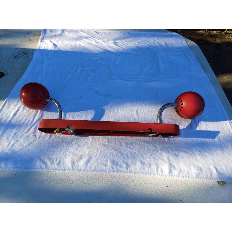 Vintage red metal pendant light