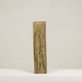 Brutalist stoneware vase with a floral design. 1970s.