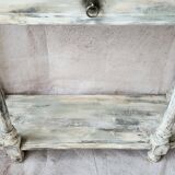 Console and white patinated mirror