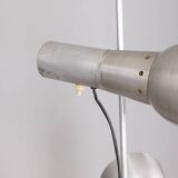 Vintage floor lamp 70s chromed metal and white italian design