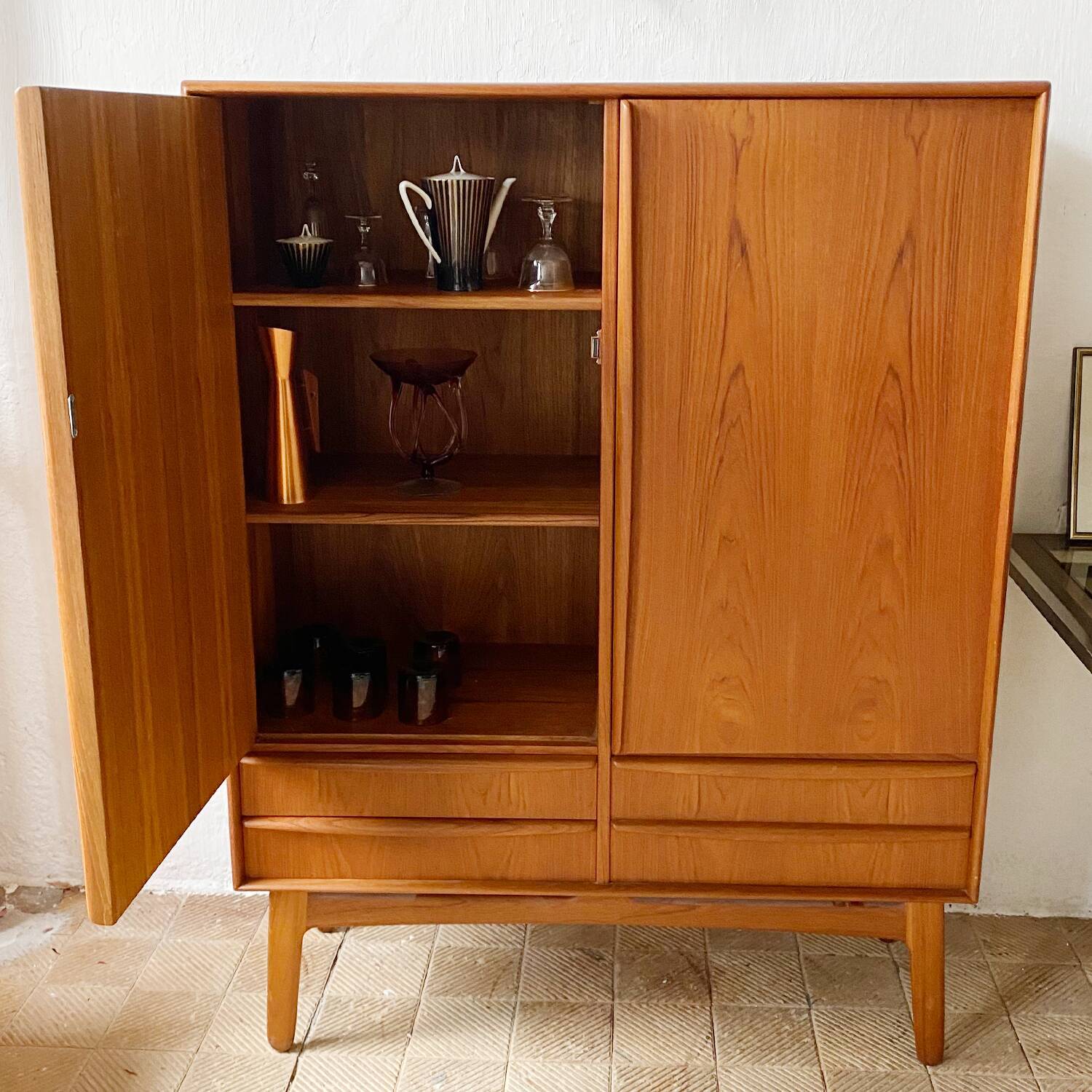 Teak Highboard by Svend Aage Madsen for K. Knudsen & Son