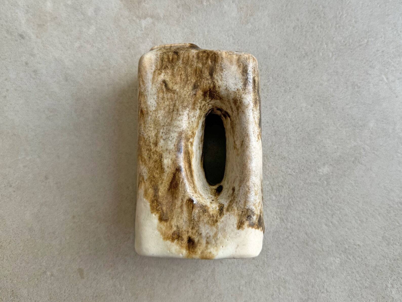 Small vintage Marei ceramic vase - block vase - fat lava - W. Germany