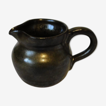 Small jar jug in gres varnished brown