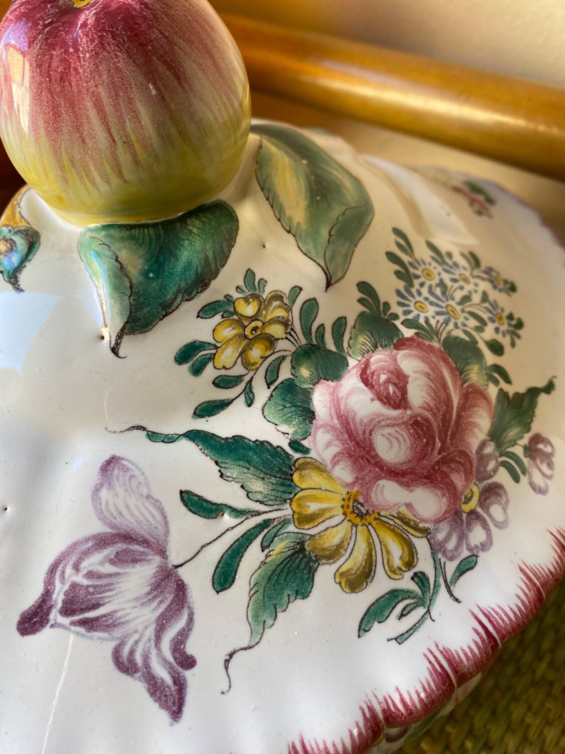 Signed earthenware vegetable dish