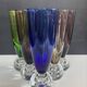 Set of 6 vintage coloured glass champagne coupes