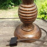 Art Deco turned wood lamp