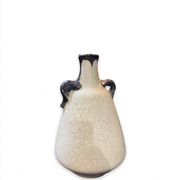 Vase pansu en céramique craquelée blanche art deco circa 1930
