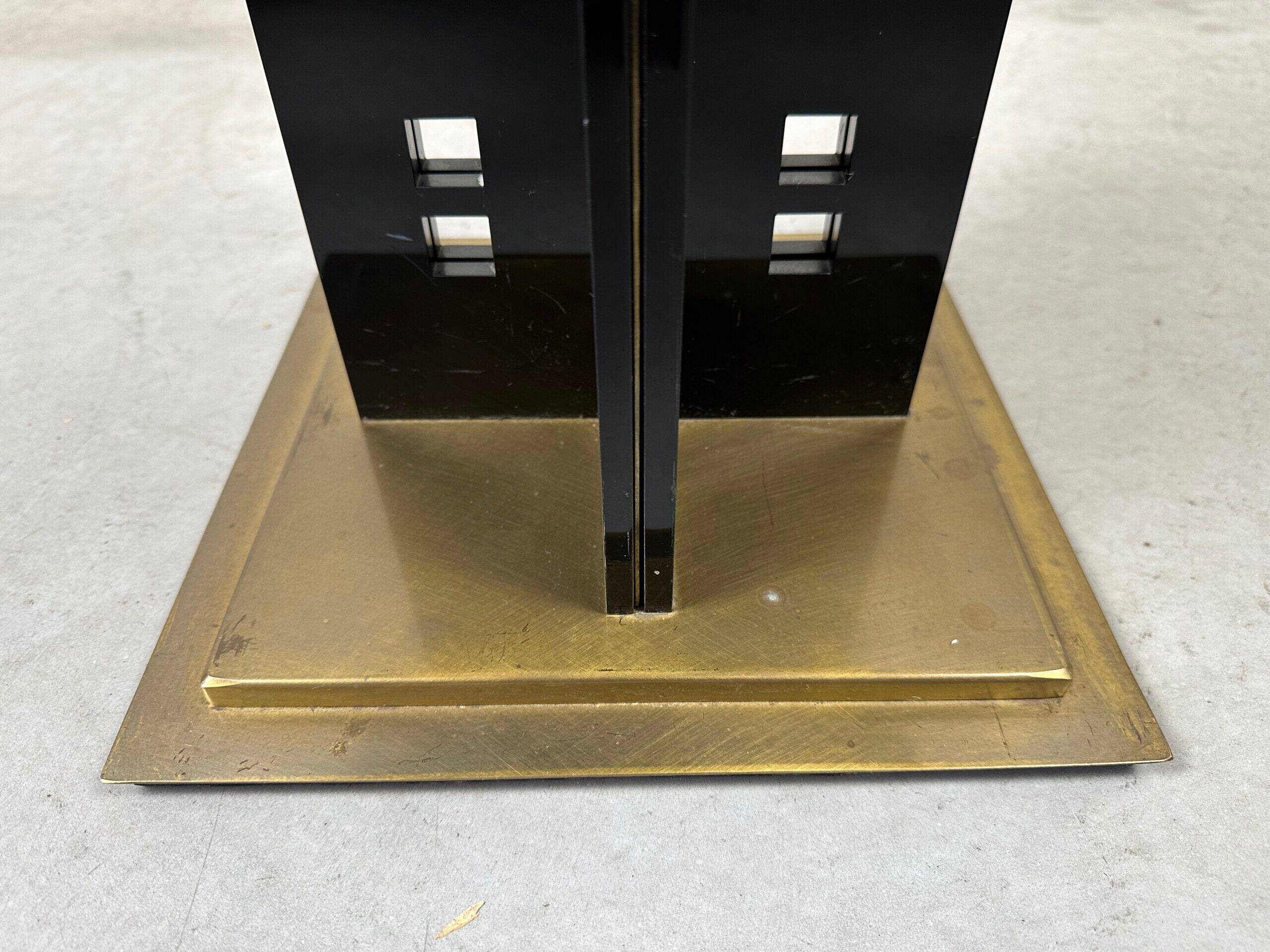 Hollywood regency coffee table / side table black and gold