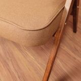 Scandinavian armchair deep brown wool space age design