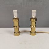 A set of beautiful brass table lamps. Danish and estimated from the 1970s.