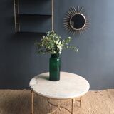 Round coffee table marble and brass