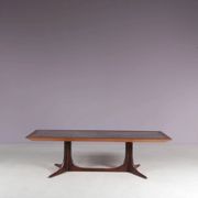 Table basse en bois avec cuivre des années 1960, Danemark