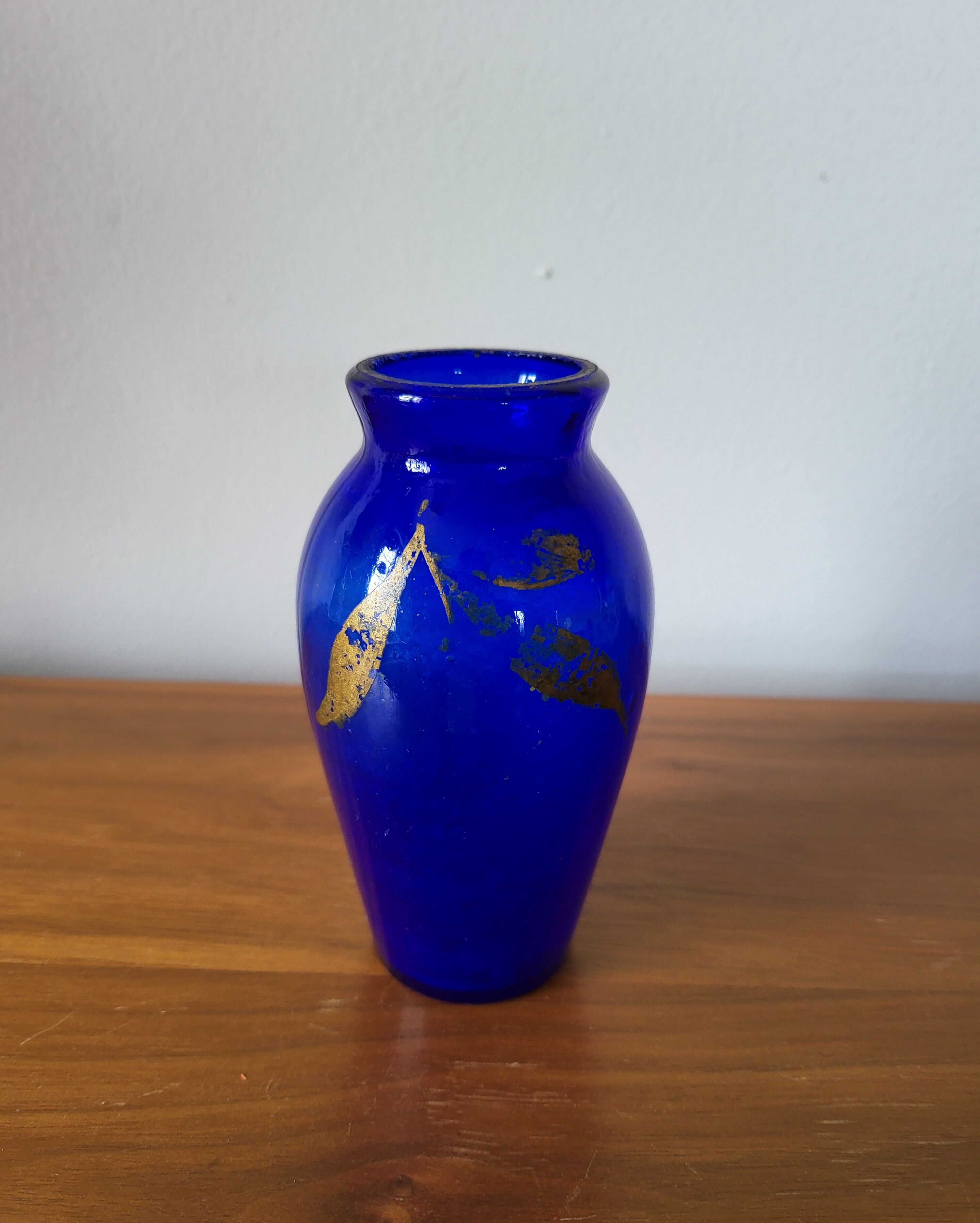 Small cobalt blue glass vase