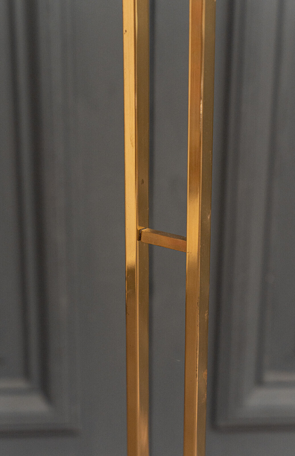 Halogen gilded metal floor lamp 1980 modernist