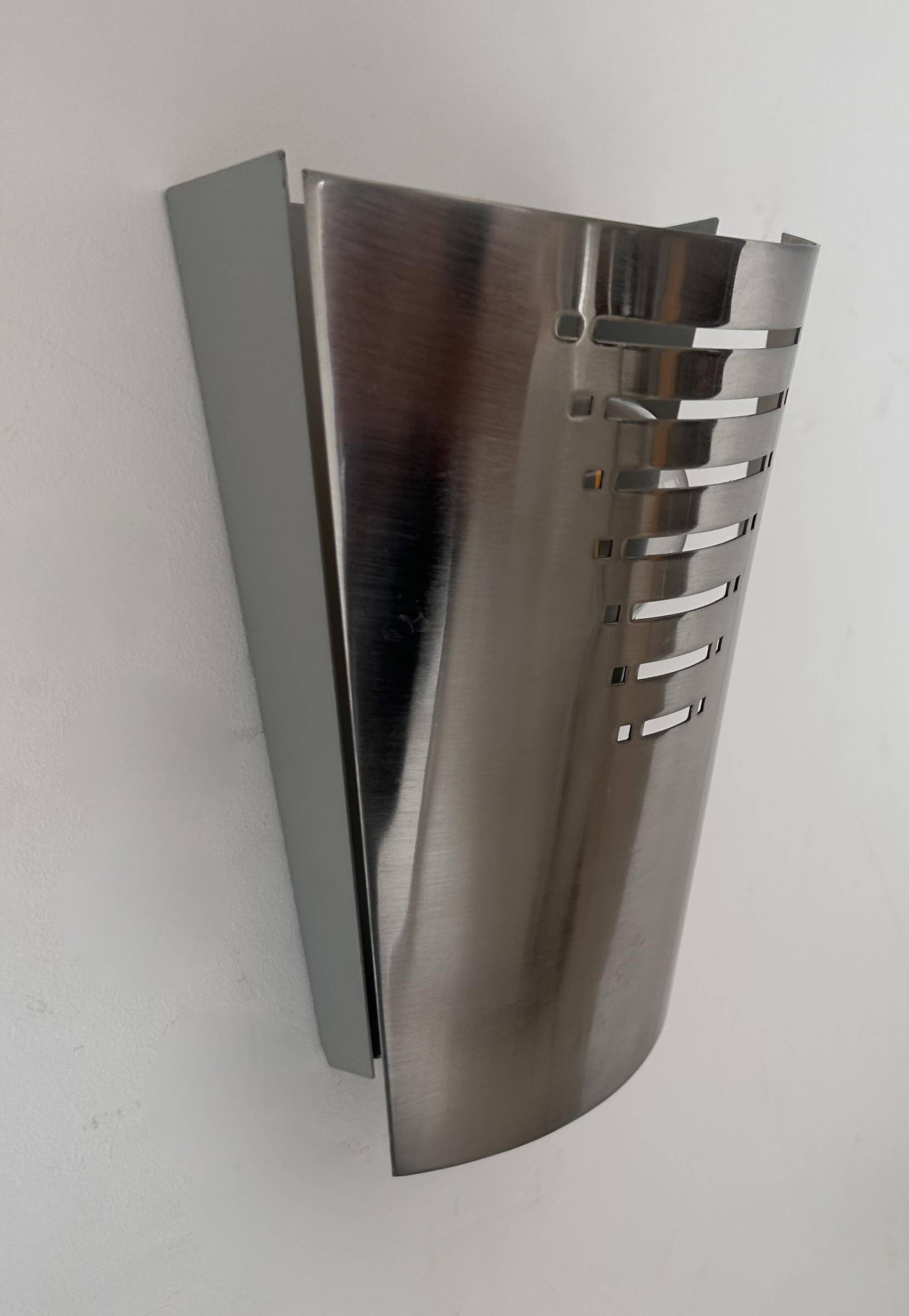 Vintage brushed metal wall lamp, Germany 1980s