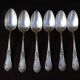 Housewife 6 people style Rocaille in silver metal