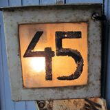 Antique Soviet exterior house sign road sign and street lamp lantern in toleware C1940 Industrial