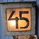 Antique Soviet exterior house sign road sign and street lamp lantern in toleware C1940 Industrial