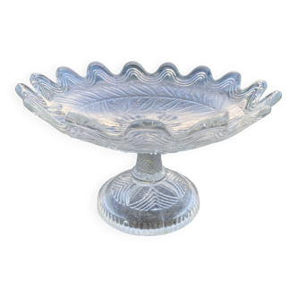 Molded pressed glass compote bowl