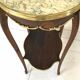 Pedestal table Louis XVI style wood marble brass