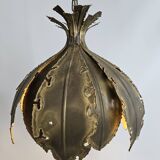 Svend Aage Holm Sørensen hanging lamp copper leaves brutalist