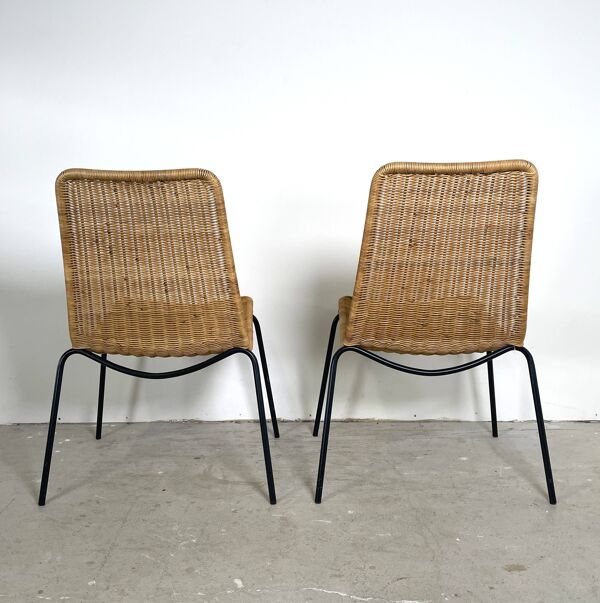 Ensemble de 2 chaises en panier, Gian Franco Legler