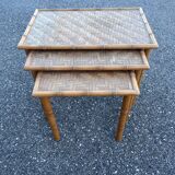 trundle table in wicker and bamboo