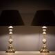 Stunning set of Rococo Silver Plated table lamps 1920s