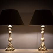 Stunning set of Rococo Silver Plated table lamps 1920s