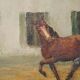 Oil on canvas, horse training, signed, circa 1950