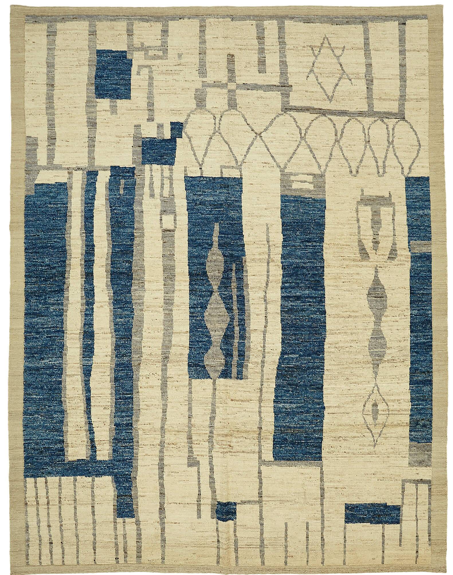 Handmade Tribal Decorative 280 cm x 370 cm Beige Wool Carpet