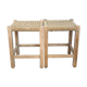 Paire de tabourets en bois et corde années 60