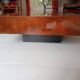 Table basse marqueterie bois de loupe 1970